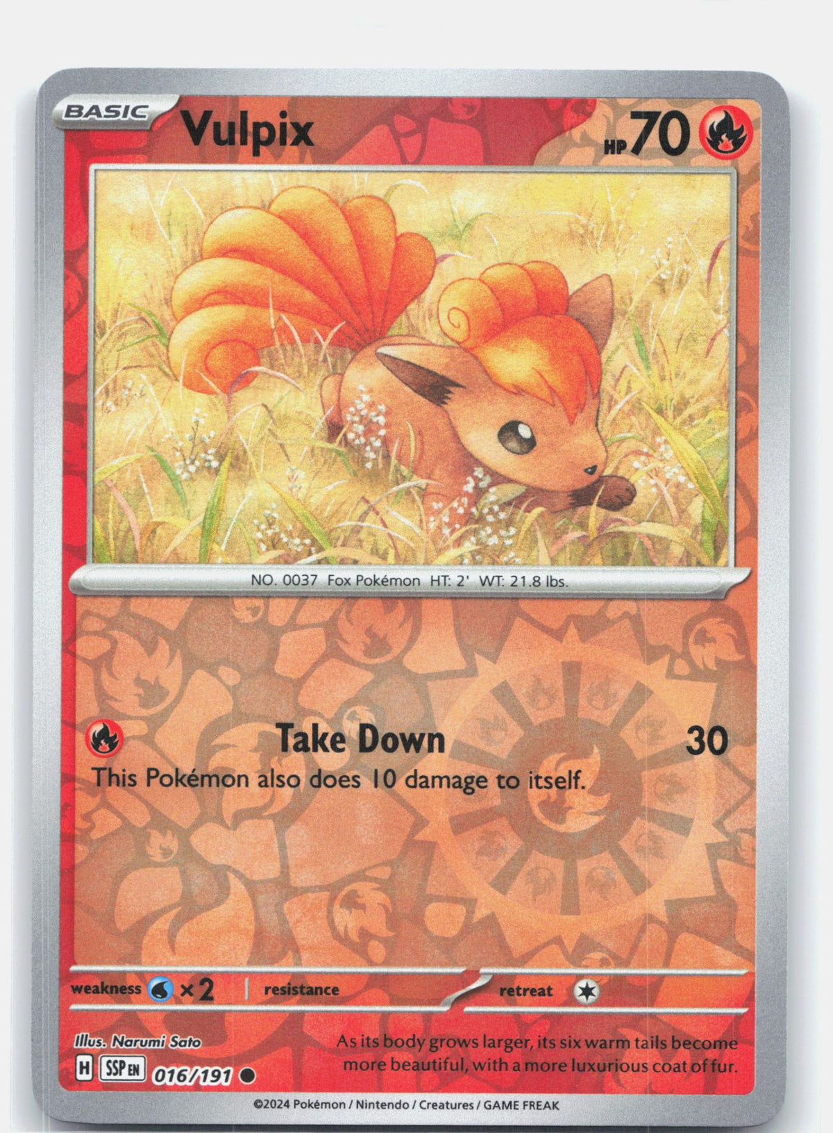 Vulpix 016 - SV08: Surging Sparks - Reverse Holofoil