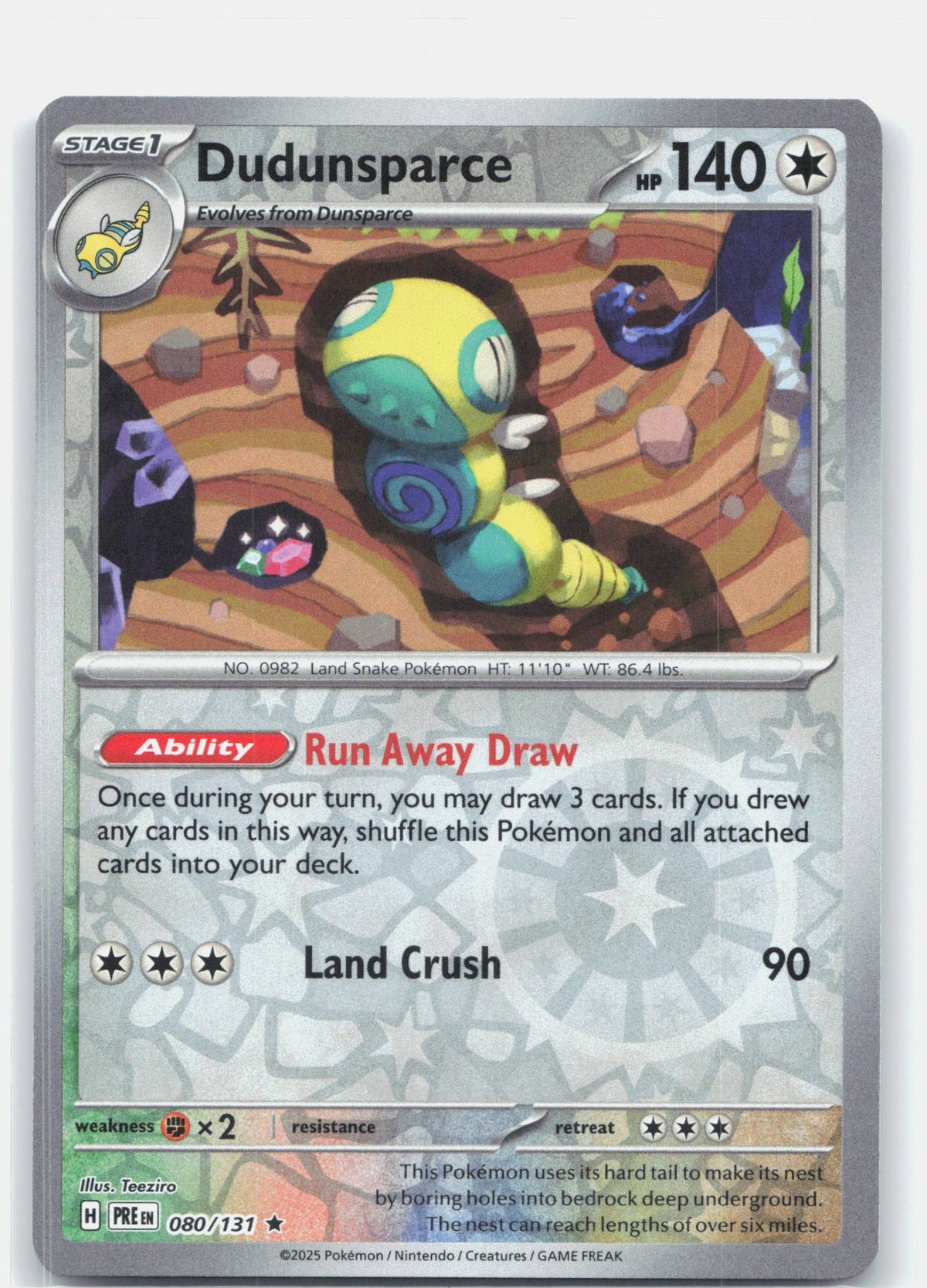 Dudunsparce 080 - SV: Prismatic Evolutions - Reverse Holofoil