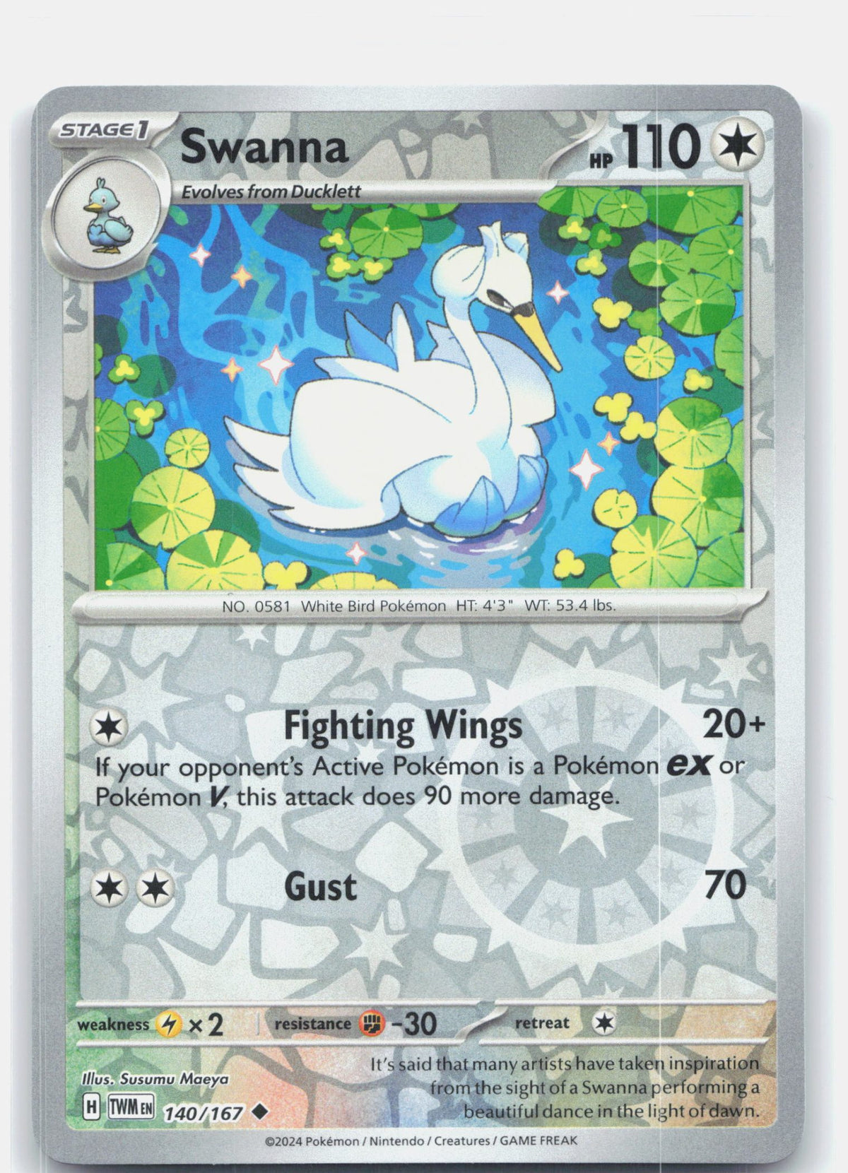 Swanna 140 - SV06: Twilight Masquerade - Reverse Holofoil