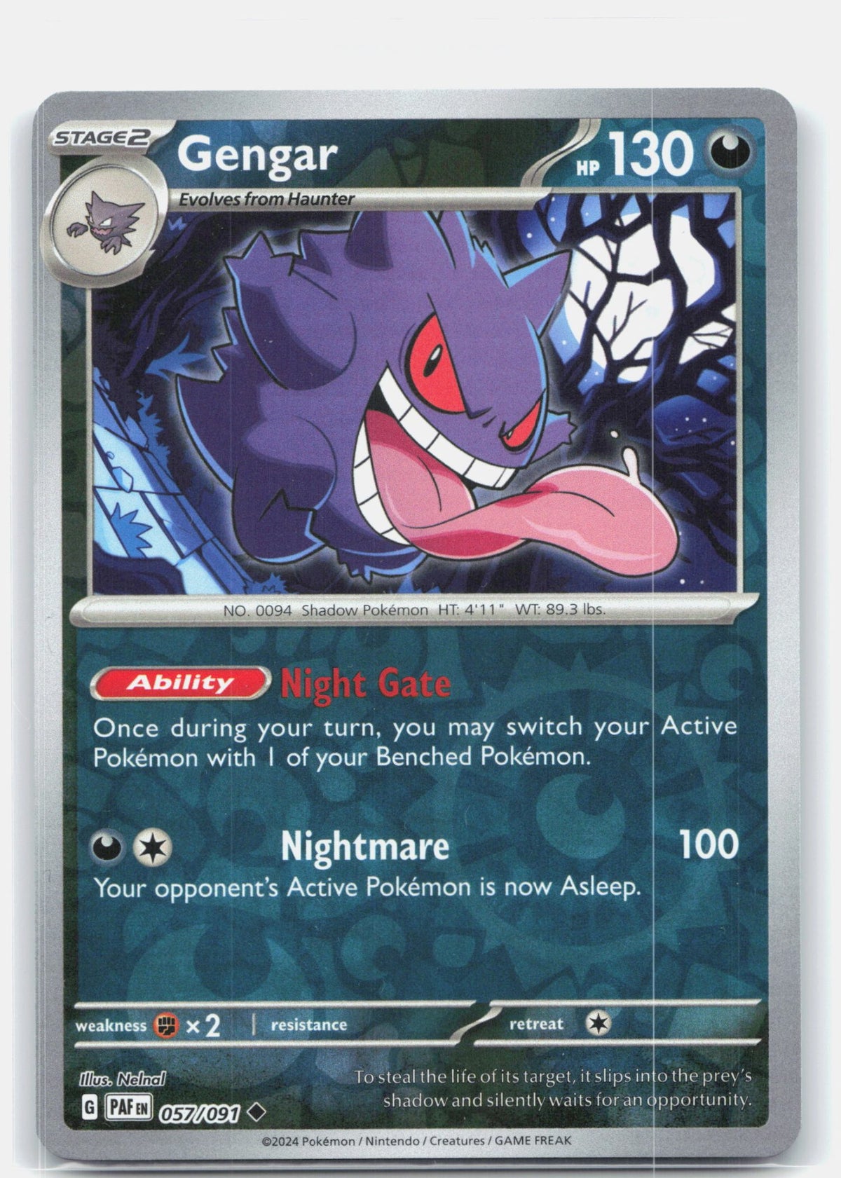 Gengar 057 - SV: Paldean Fates - Reverse Holofoil