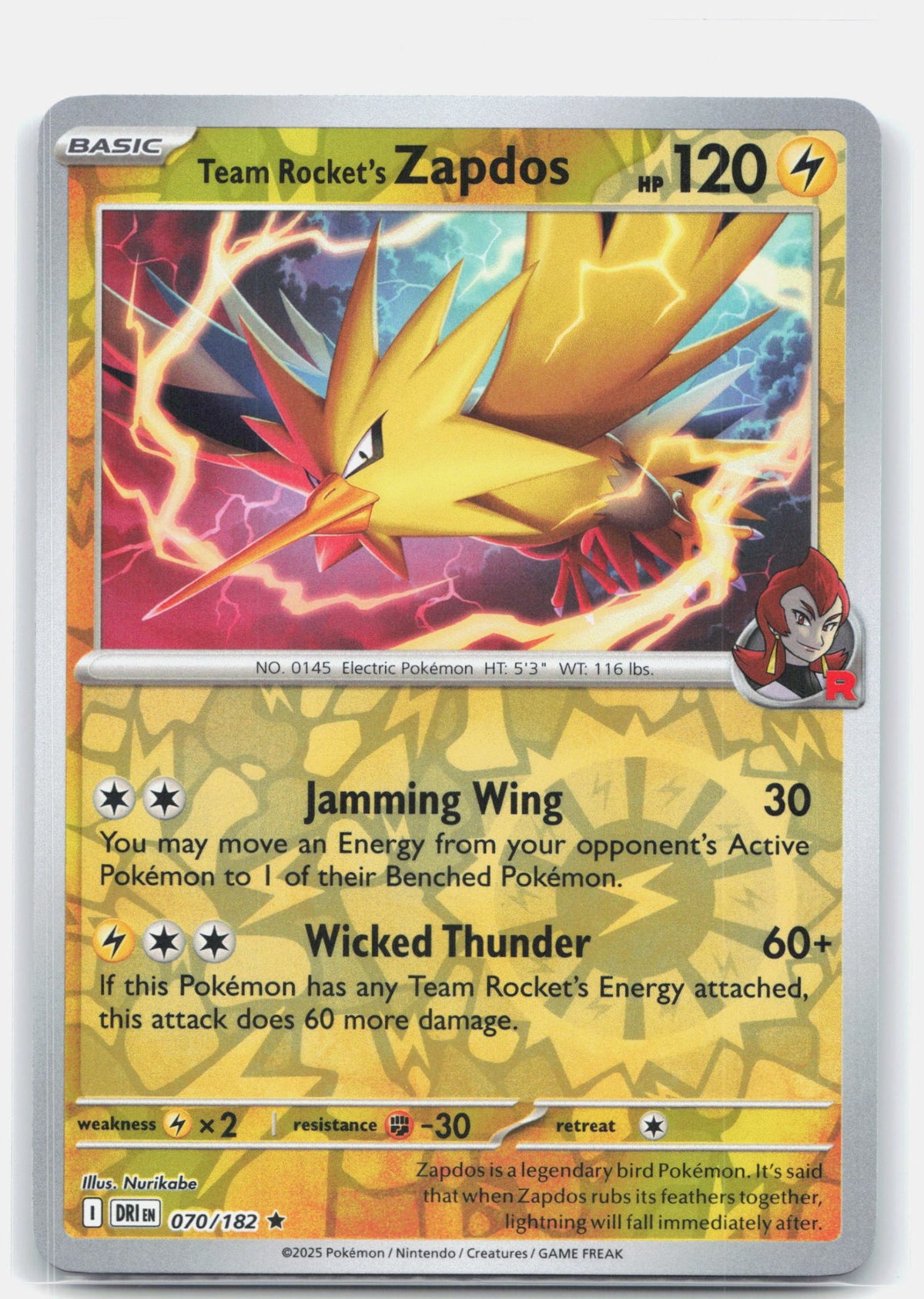 Team Rocket's Zapdos 070 - SV10: Destined Rivals - Reverse Holofoil