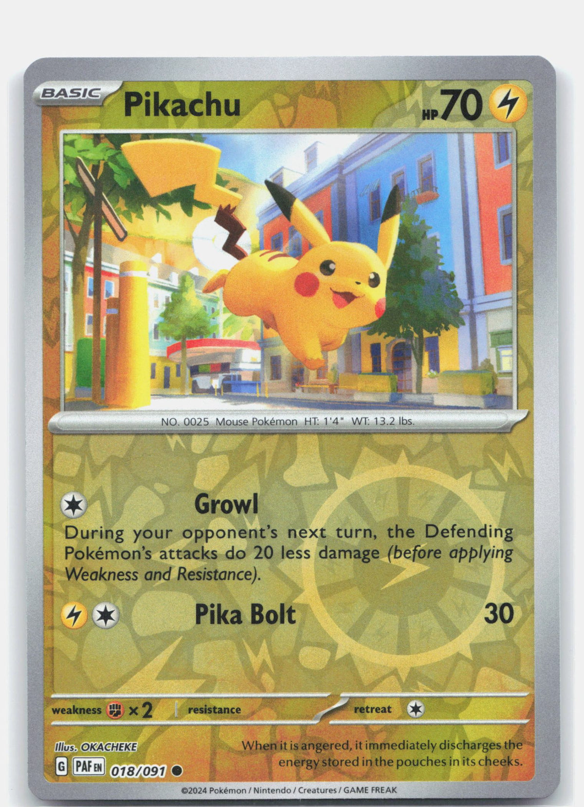 Pikachu 018 (Reverse Holofoil) - SV: Paldean Fates