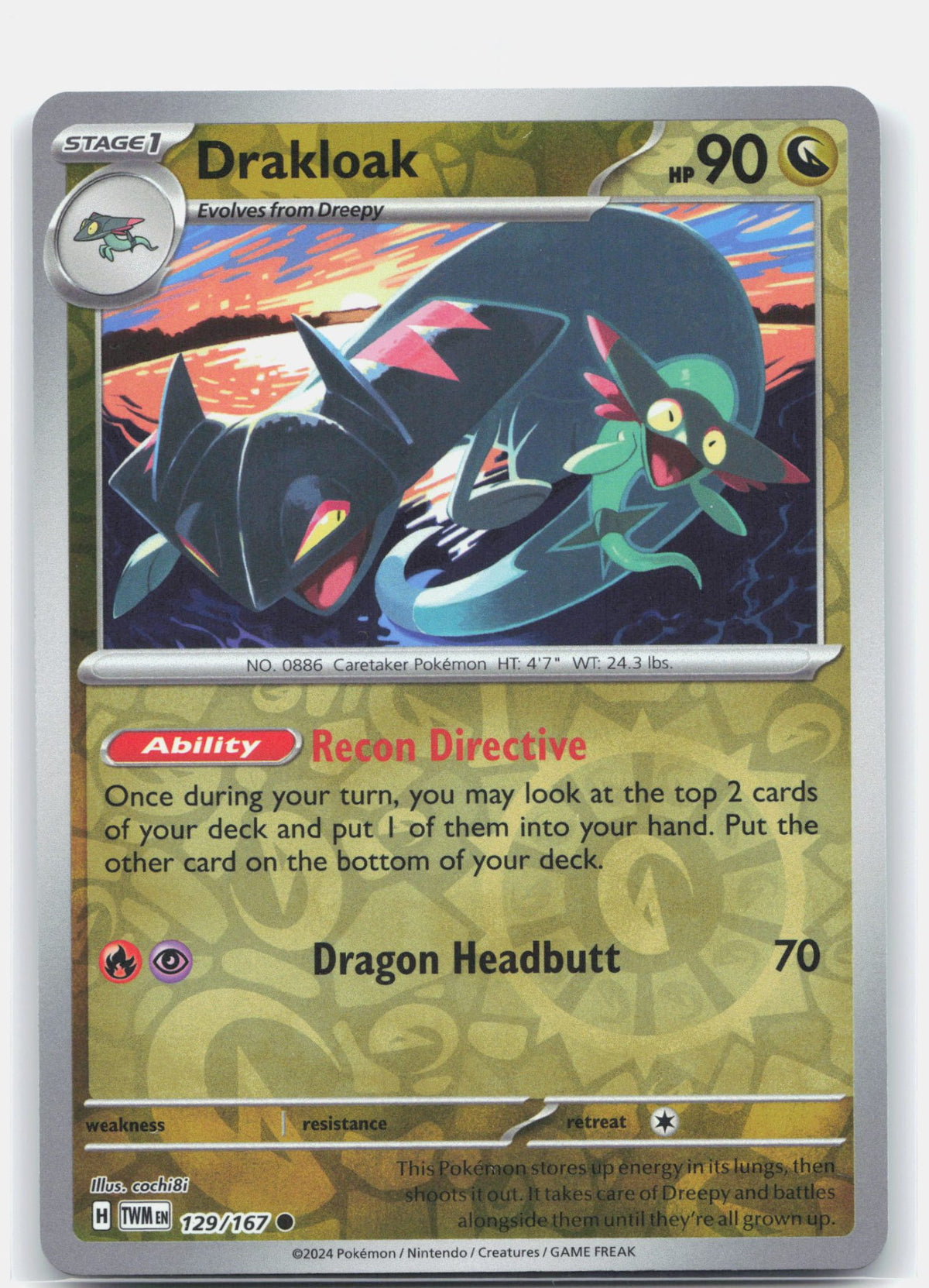 Drakloak 129 (Reverse Holofoil) - SV06: Twilight Masquerade