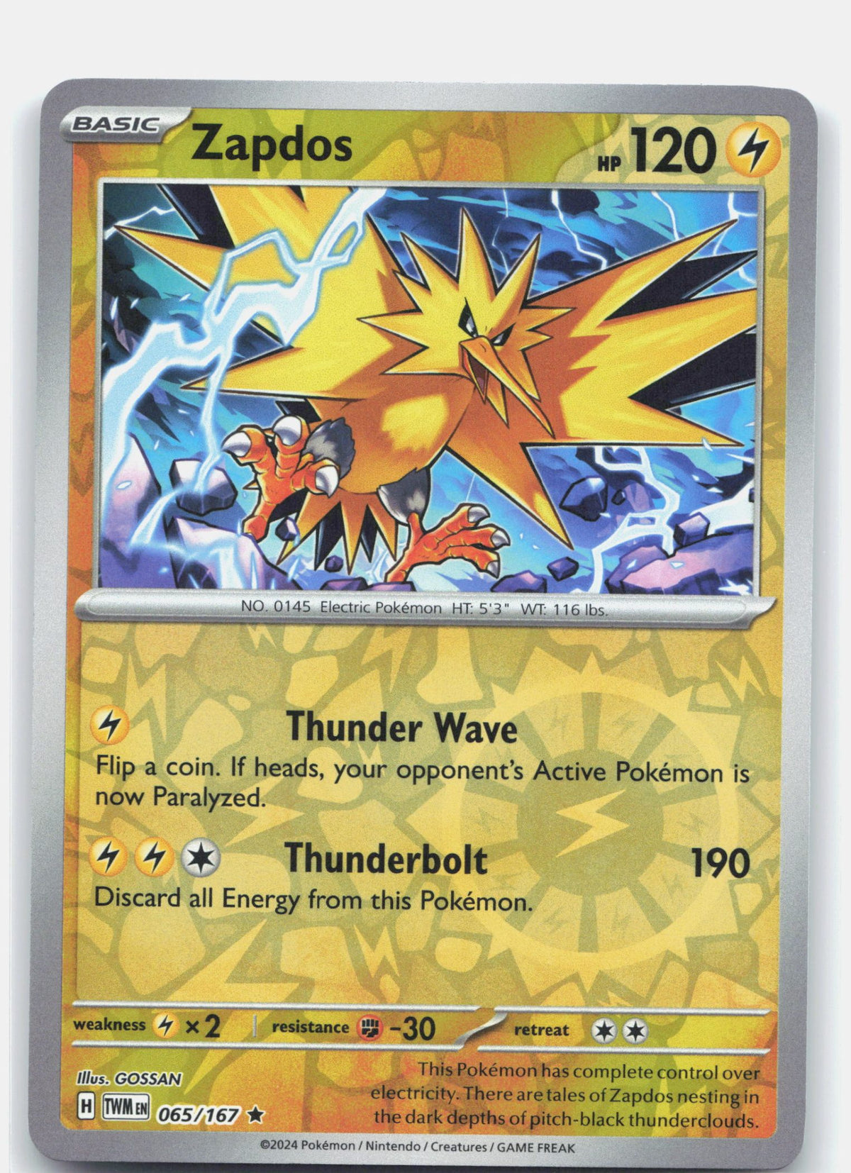Zapdos 065 (Reverse Holofoil) - SV06: Twilight Masquerade
