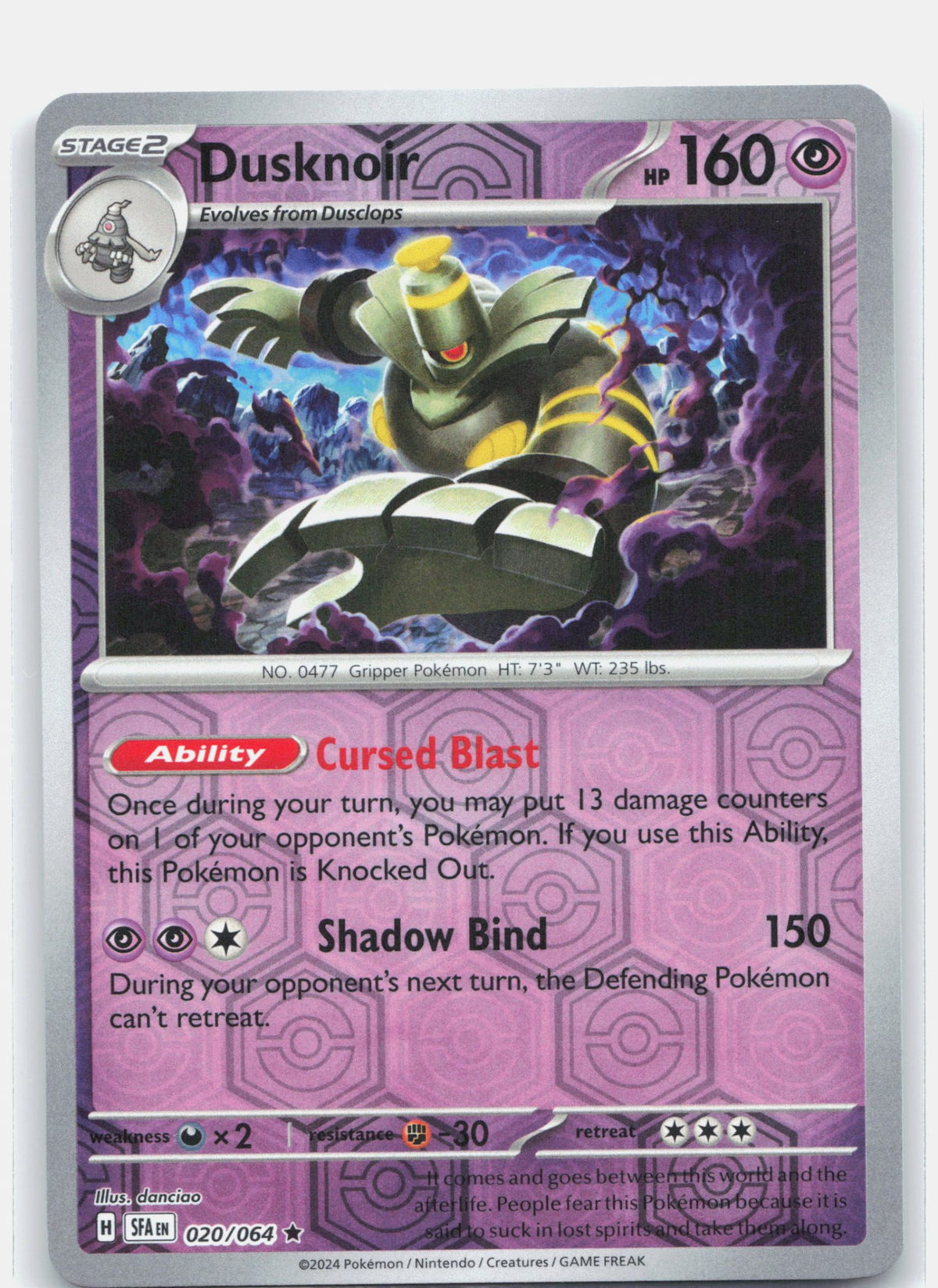 Dusknoir 020 (Reverse Holofoil) - SV: Shrouded Fable