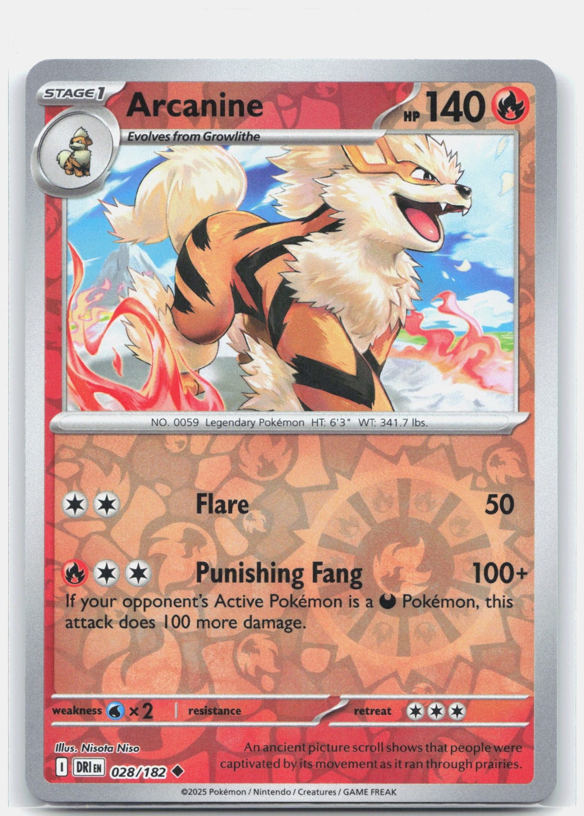 Arcanine 028 (Reverse Holofoil) - SV10: Destined Rivals