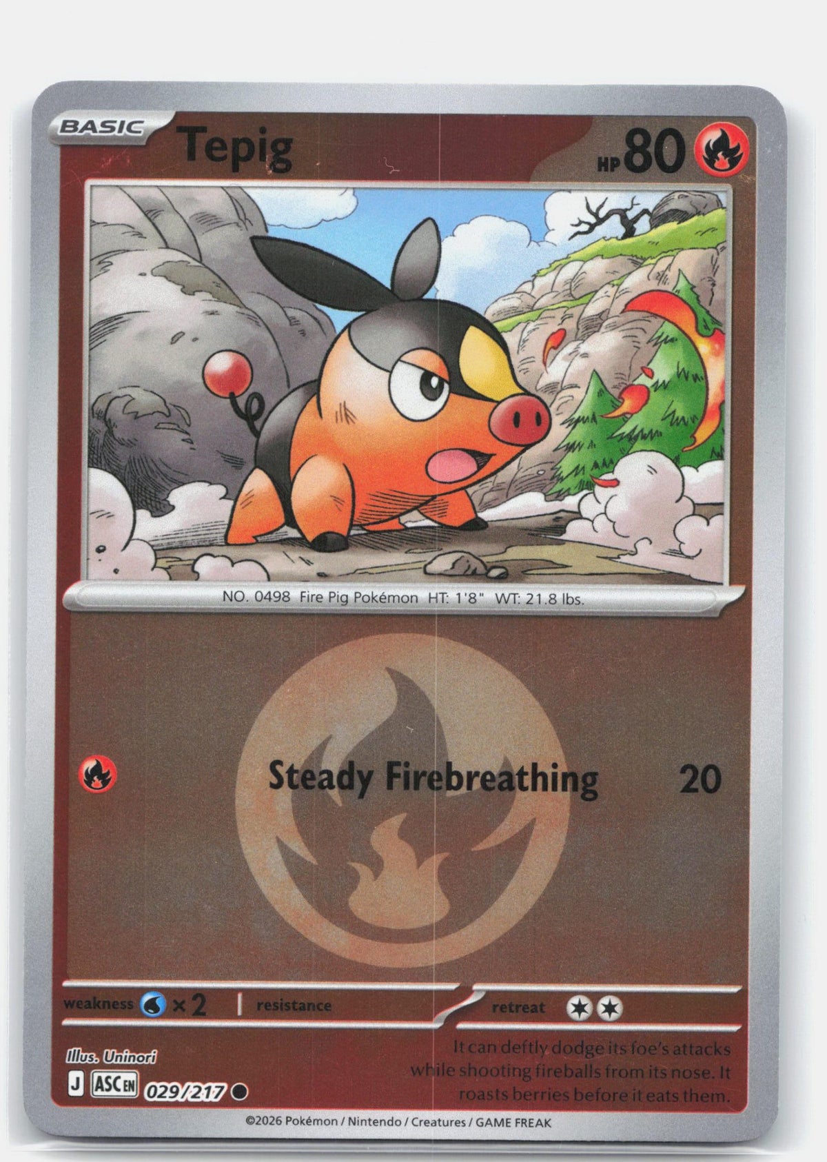 Tepig (Energy Symbol Pattern) | Near Mint