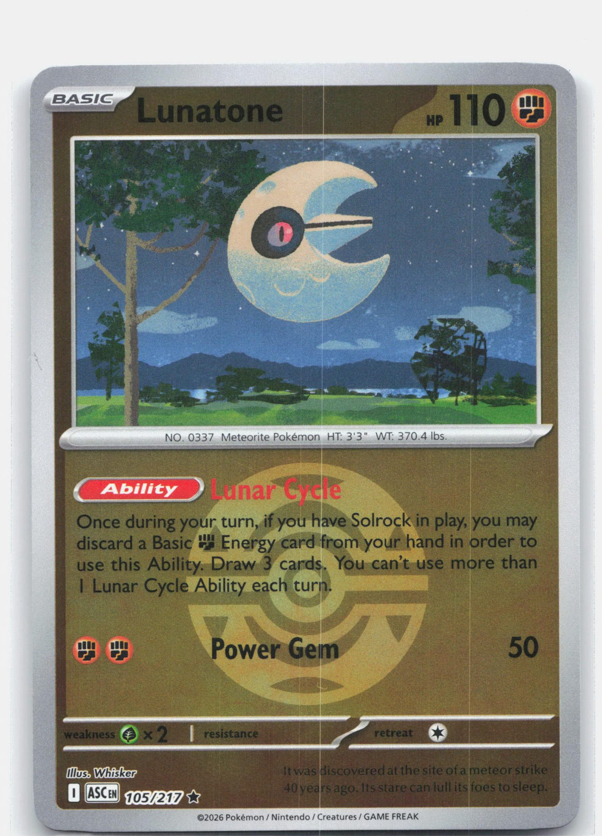 Lunatone (Dusk Ball) | Near Mint