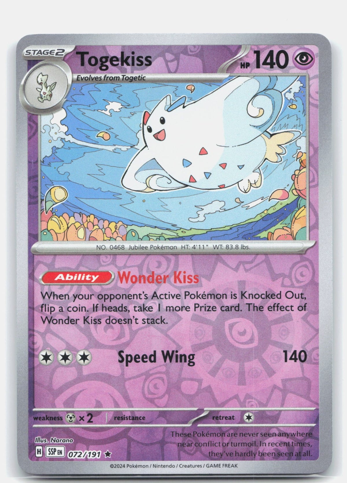 Togekiss 072 (Reverse Holofoil) - SV08: Surging Sparks