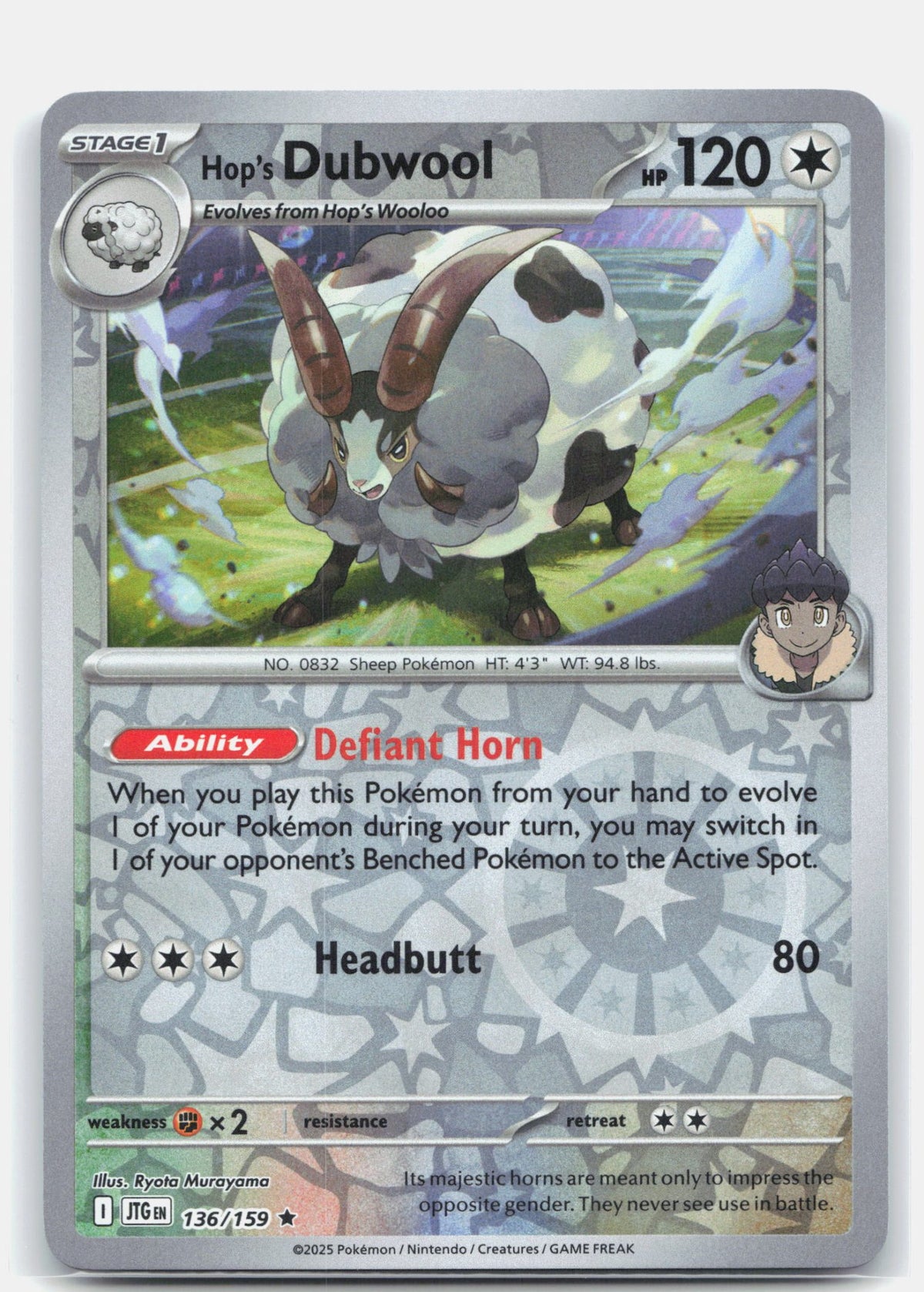 Hop's Dubwool 136 (Reverse Holofoil) - SV09: Journey Together