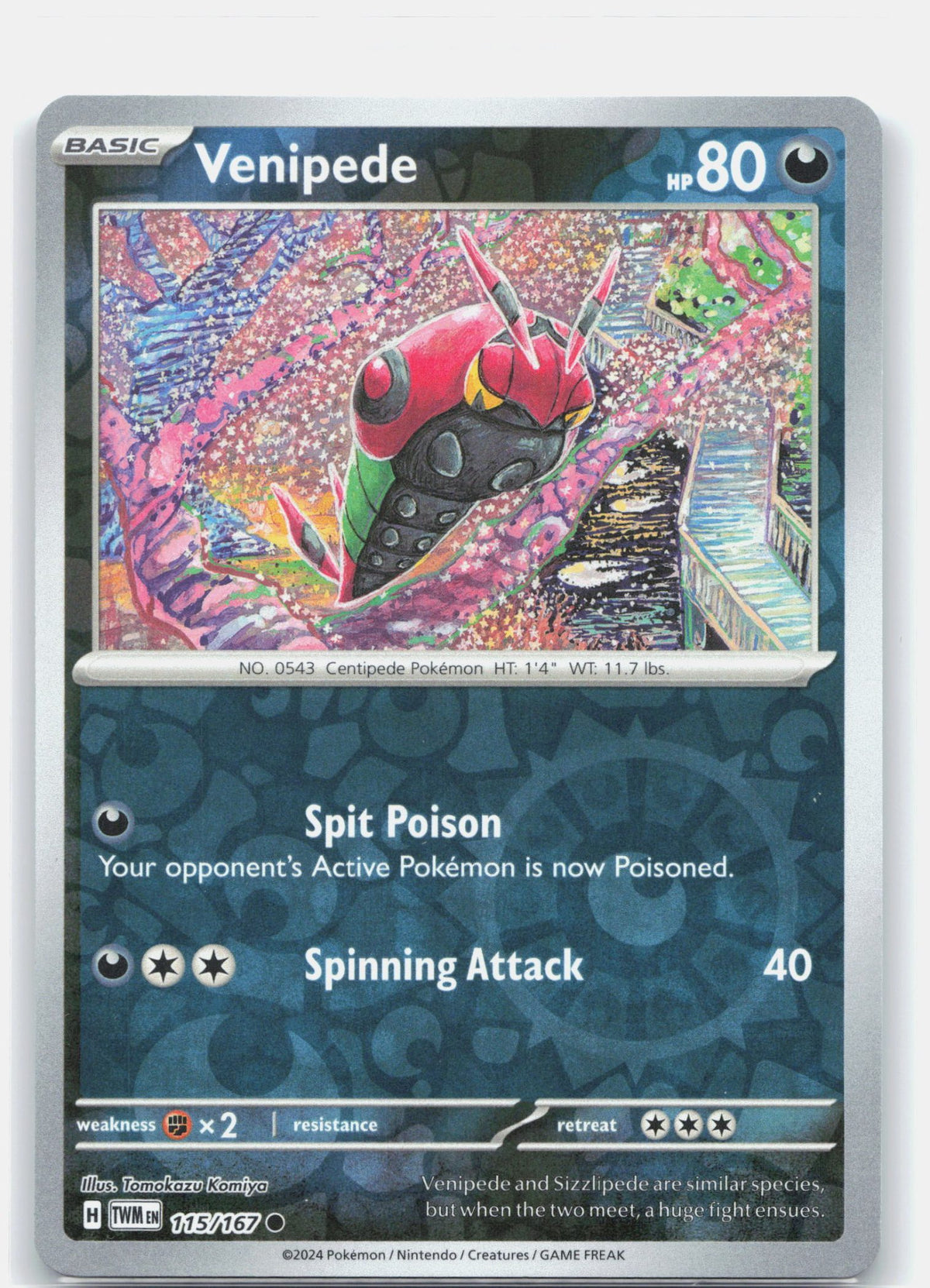 Venipede 115 (Reverse Holofoil) - SV06: Twilight Masquerade