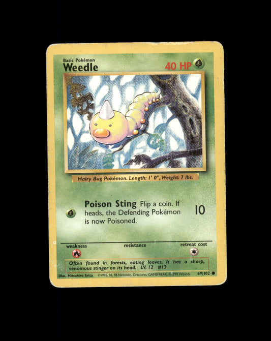 *SE BILDE FOR TILSTAND* Weedle #69 Pokemon Base Set Pokesingles