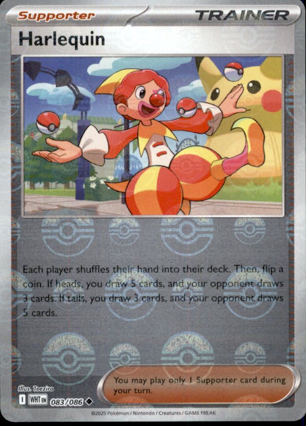 Harlequin Poke ball Holo 083 - White Flare Pokesingles