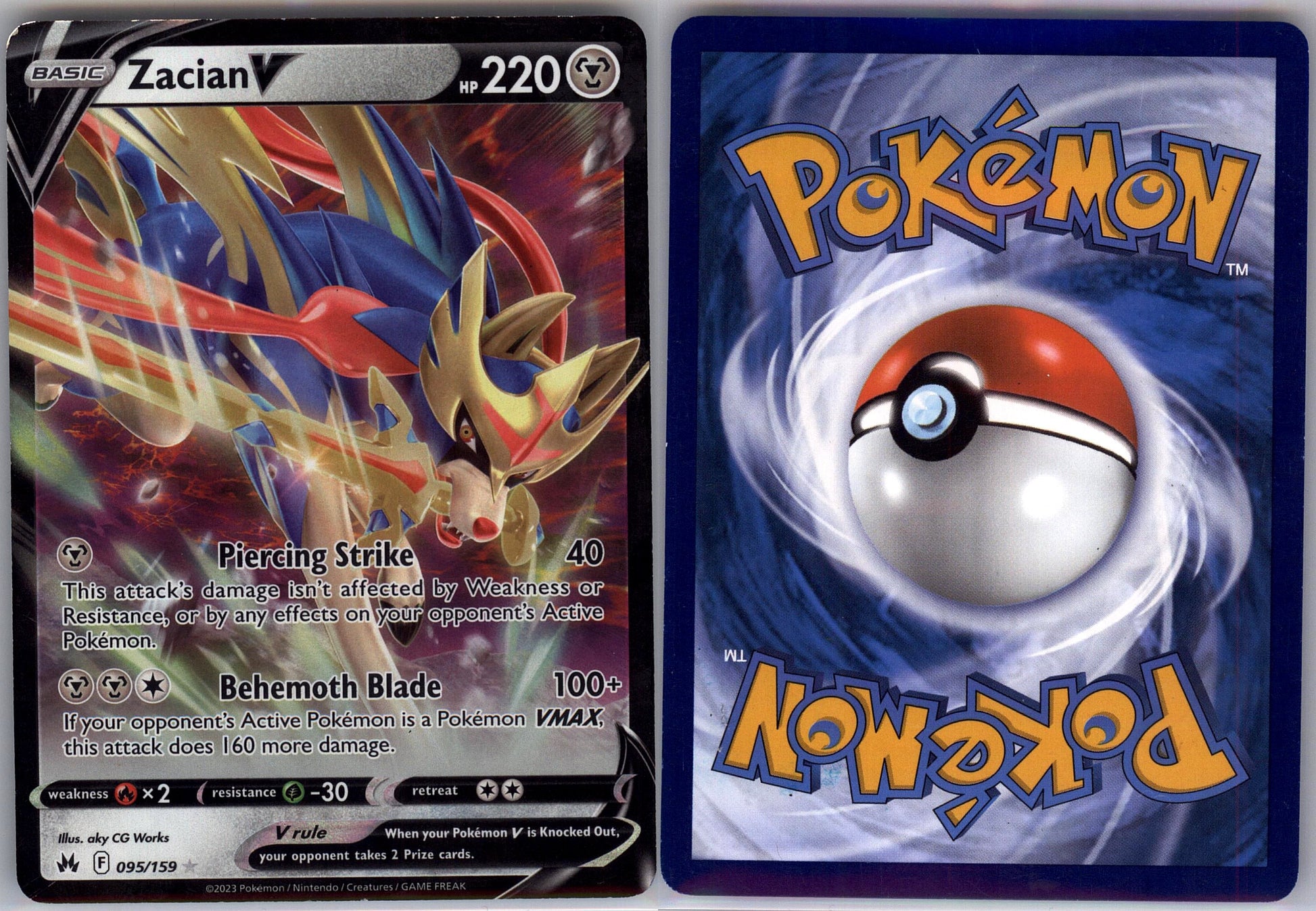 Zacian V 095 - Crown Zenith (DMG) Pokesingles